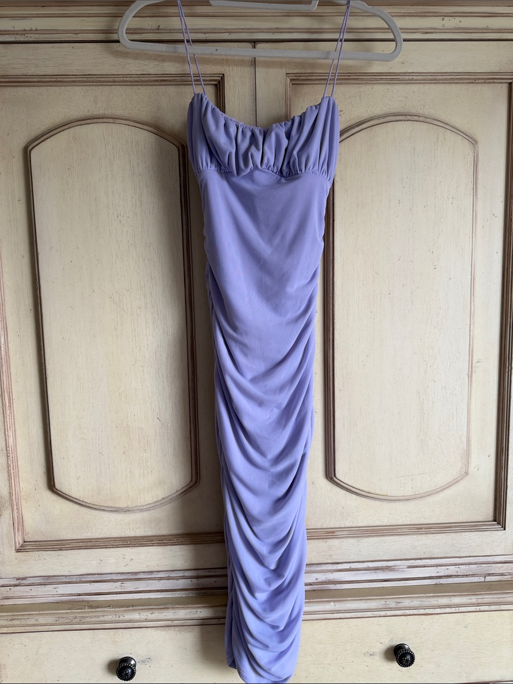 Princess Polly Lavender Ruched Maxi Slip Dress
